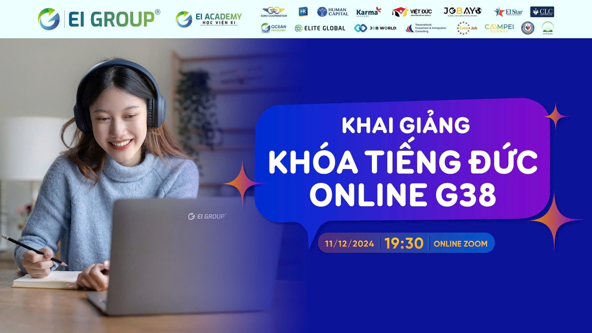 Khóa học tiếng Đức online của EI Group không chỉ chú trọng truyền đạt kiến thức ngôn ngữ mà còn bám sát nhu cầu thực tế về du học nghềĐức