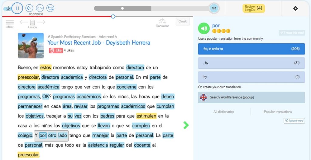 LingQ được thiết kế cho những ai muốn học qua đọc và nghe tiếng Đức một cách thực tế