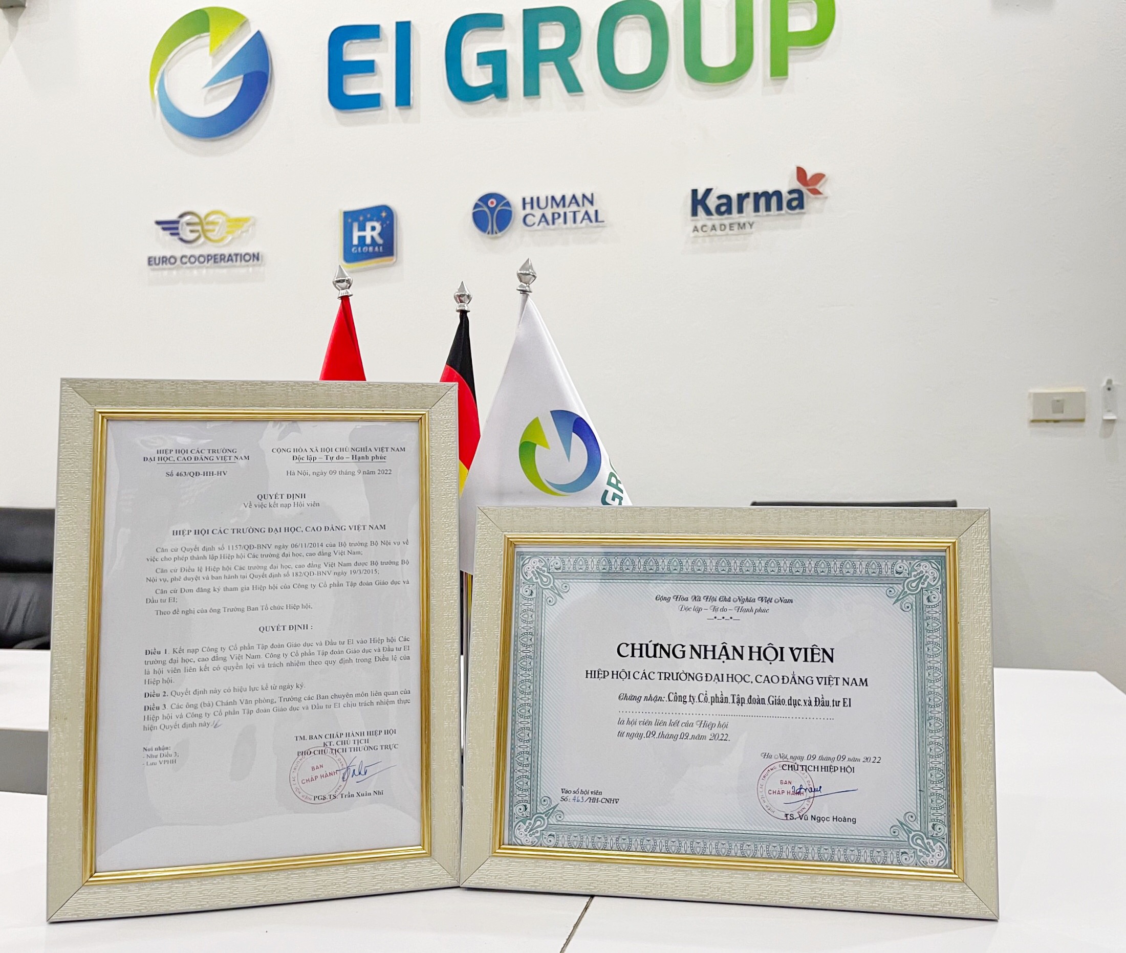 TẬP ĐOÀN EI GROUP NHẬN QUYẾT ĐỊNH KẾT NẠP HIỆP HỘI CÁC TRƯỜNG ĐẠI HỌC, CAO ĐẲNG VIỆT NAM.