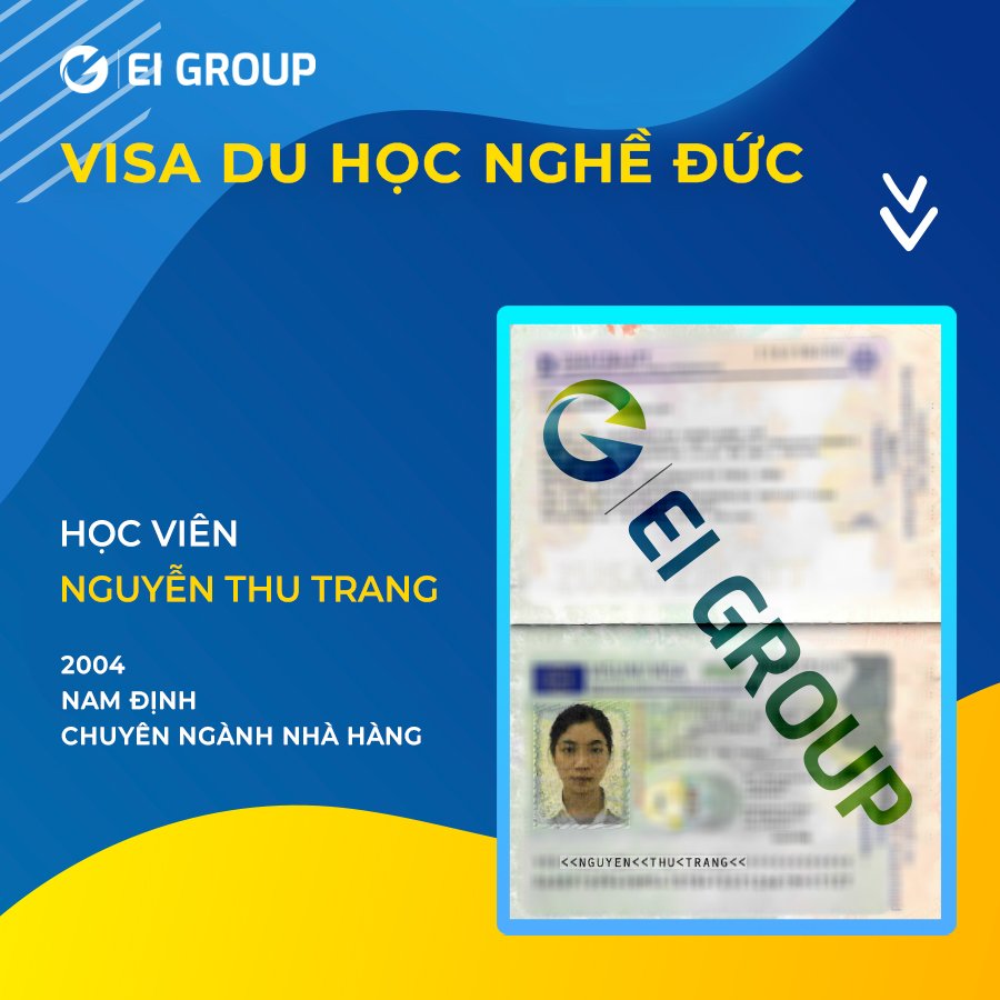 VISA DU HỌC NGHỀ ĐỨC CỦA HỌC VIÊN NGUYỄN THU TRANG NGÀNH NHÀ HÀNG