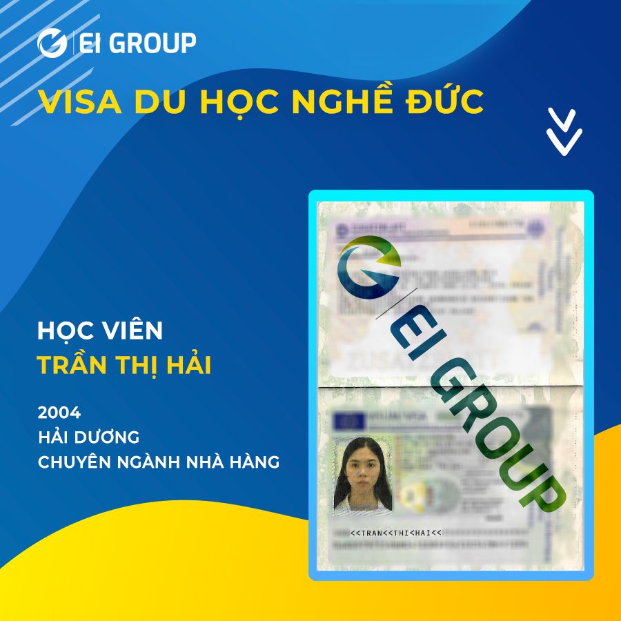 VISA DU HỌC NGHỀ ĐỨC HỌC VIÊN TRẦN THỊ HẢI NGÀNH NHÀ HÀNG