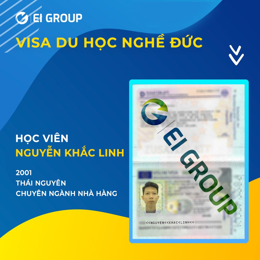 VISA DU HỌC NGHỀ ĐỨC HỌC VIÊN NGUYỄN KHẮC LINH NGÀNH NHÀ HÀNG