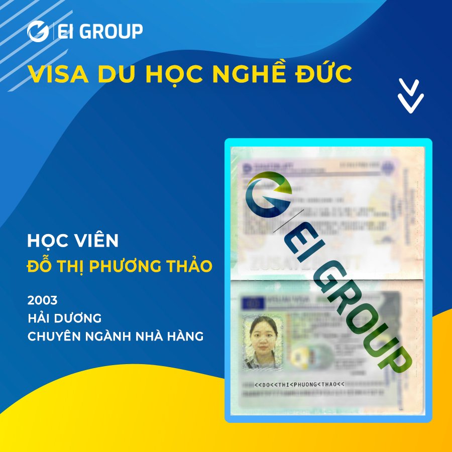 VISA DU HỌC NGHỀ ĐỨC HỌC VIÊN ĐỖ THỊ PHƯƠNG THẢO NGÀNH NHÀ HÀNG