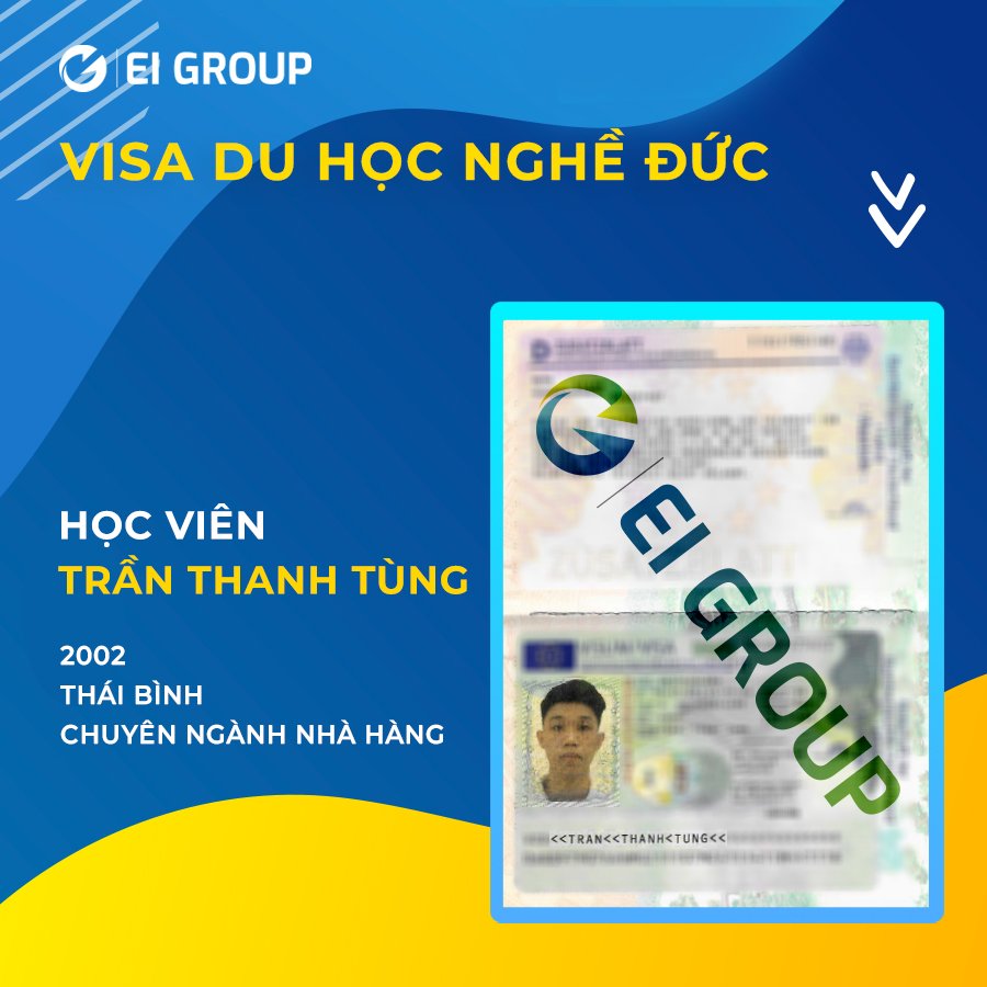 VISA DU HỌC NGHỀ ĐỨC HỌC VIÊN TRẦN THANH TÙNG NGÀNH NHÀ HÀNG