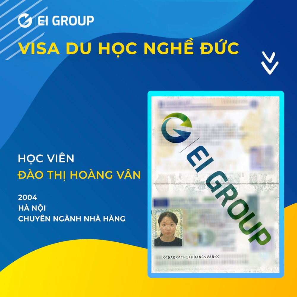 VISA DU HỌC NGHỀ ĐỨC HỌC VIÊN ĐÀO THỊ HOÀNG VÂN NGÀNH NHÀ HÀNG