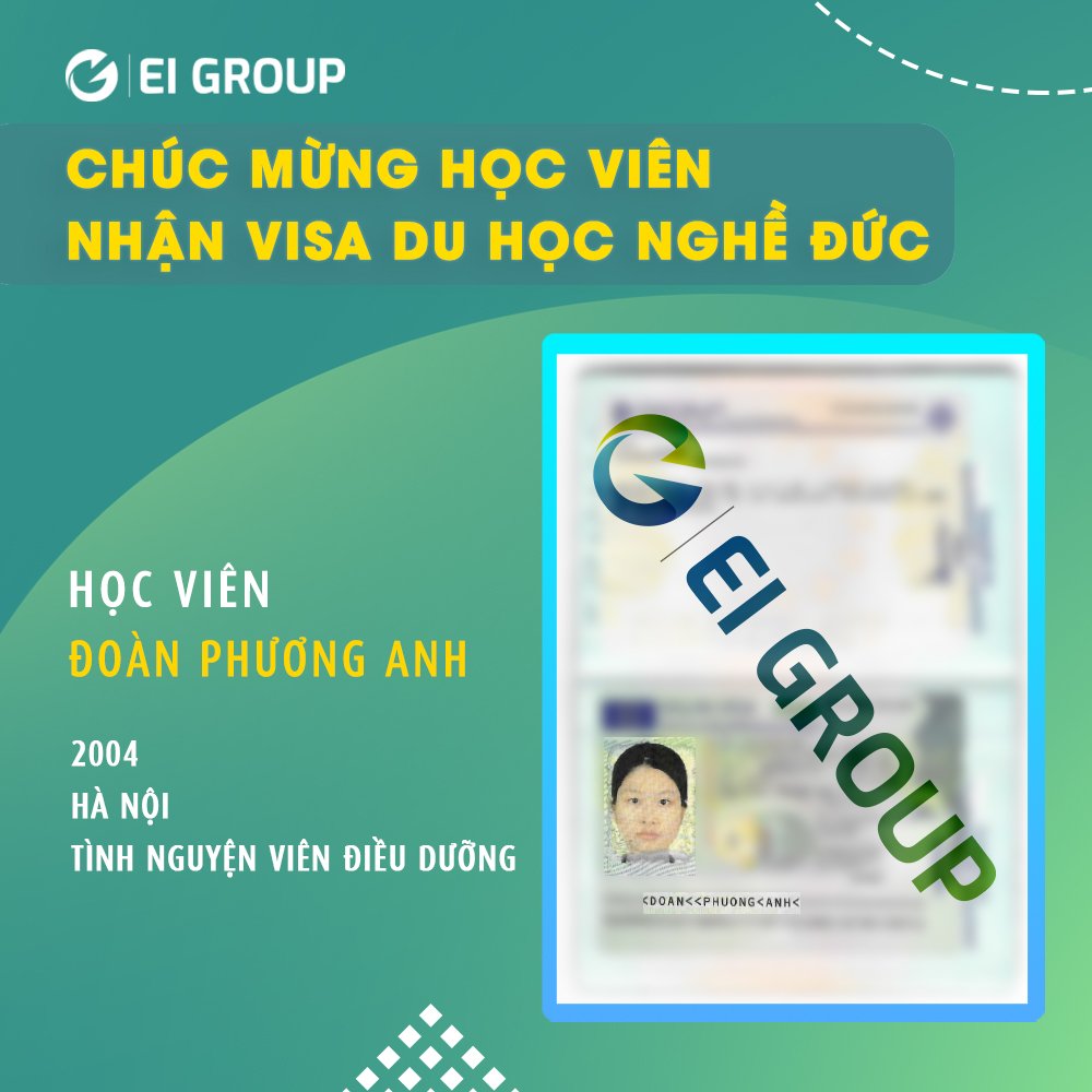 Visa du hoc nghề Đức của học viên Đoàn Phương Anh ngành Điều dưỡng