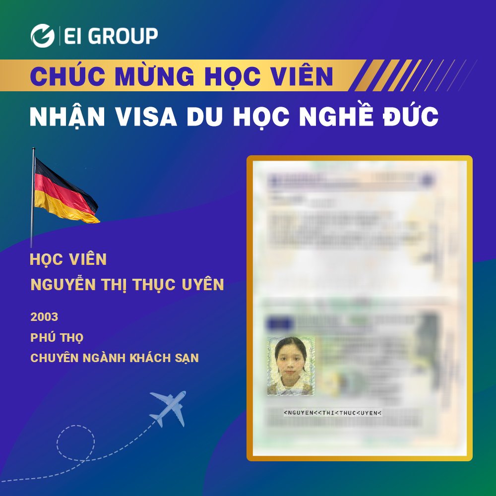 Visa du học nghề Đức đã sẵn sàng, với học viên của EI Group thì mỗi chuyến đi sẽ là một đích đến lớn