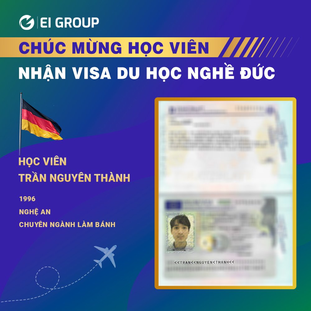 VISA DU HỌC NGHỀ ĐỨC CỦA HỌC VIÊN TRẦN NGUYÊN THÀNH NGÀNH LÀM BÁNH